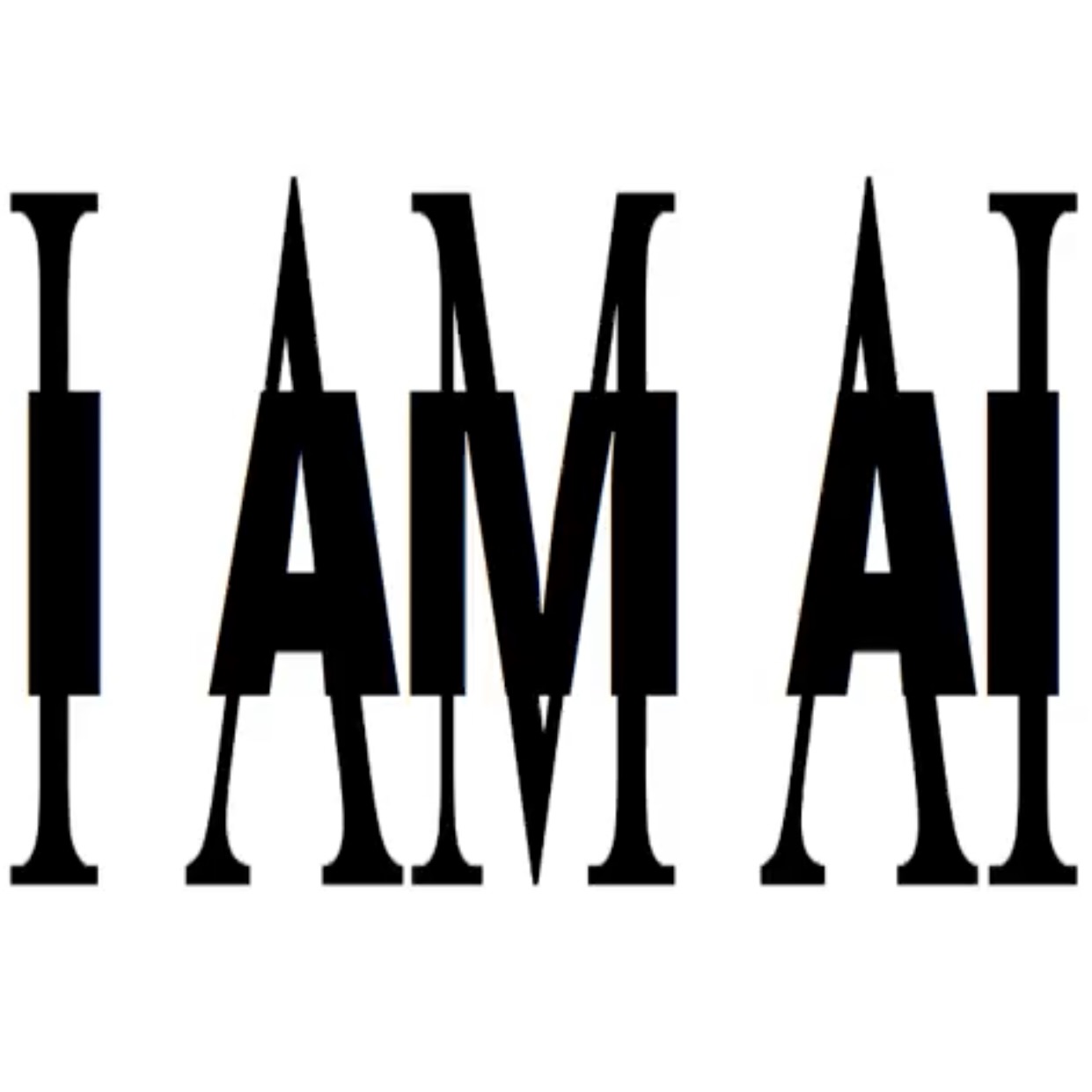I AM AI - edit of Playboi Carti's "MUSIC" album cover which reads "I AM MUSIC".
